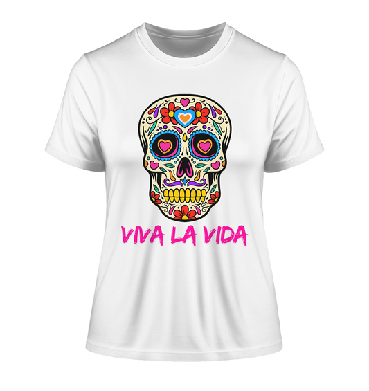 VIVA LA VIDA PINK - Fitted Ladies Organic Shirt