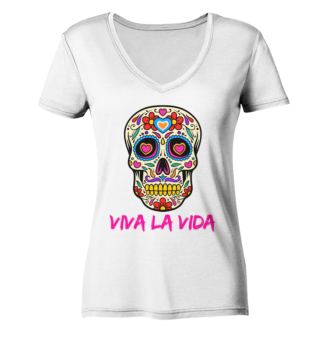 VIVA LA VIDA PINK - Ladies V-Neck Shirt